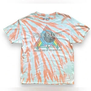 Liquid Blue Pink Floyd Dark Side of The Moon Tie Dye Graphic T-Shirt